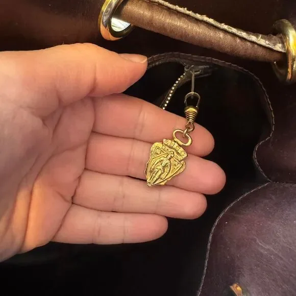 Gucci vintage brown monogram canvas shoulder bag with gold rings - Picture 6 of 8